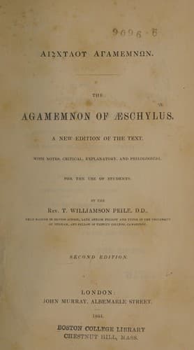 Tapa de Aischylou Agamemnōn =