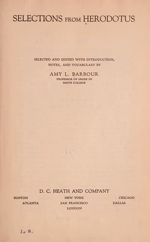 Tapa de Selections from Herodotus