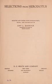 Tapa de Selections from Herodotus