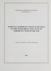 Tapa de Surficial sediments and placer gold on the inner shelf and coast of northeast Newfoundland