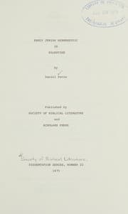 Tapa de Early Jewish hermeneutic in Palestine