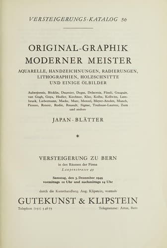 Tapa de Original-Graphik moderner Meister