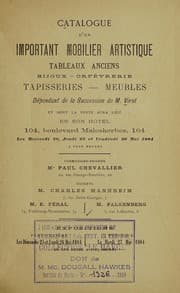 Tapa de Important mobilier artistique
