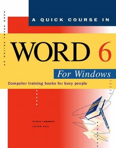 Tapa de A quick course in Word 6 for Windows
