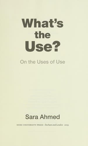Tapa de What's the use?