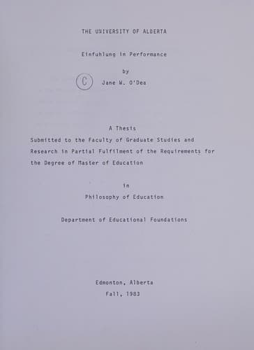 Tapa de Einfuhlung in performance