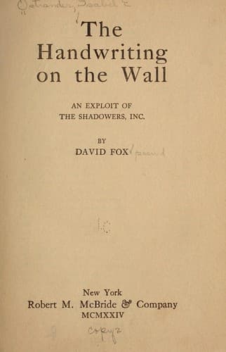 Tapa de The handwriting on the wall