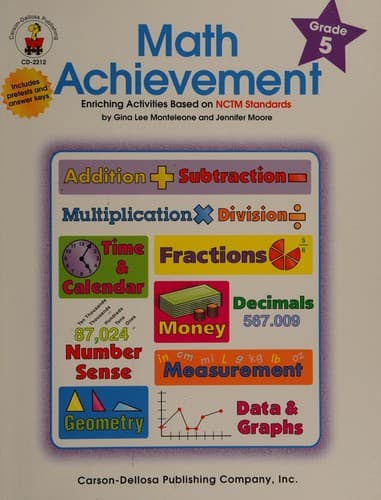 Tapa de Math Achievement Grade 5