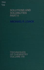 Tapa de Solutions and Solubilities (Techniques of Chemistry)