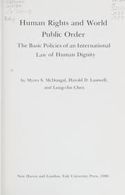 Tapa de Human rights and world public order