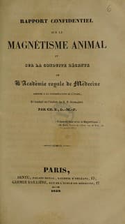 Tapa de Rapport confidentiel sur le magnétisme animal et sur la conduite récente de l'Académie royale de médecine