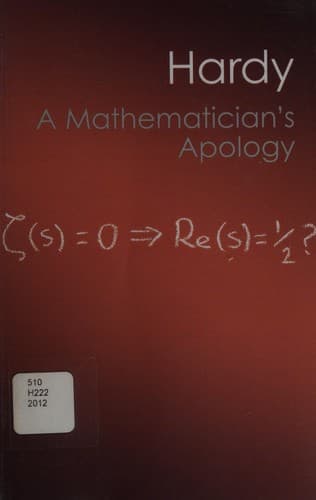 Tapa de A mathematician's apology