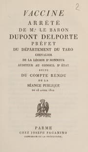 Tapa de Vaccine arrêté ... du Département du Taro ... suivi du compte rendu de la séance publique [du Comité central de Vaccine]