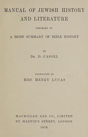 Tapa de Manual of Jewish history and literature
