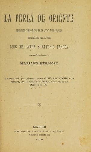 Tapa de La perla de Oriente