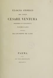 Tapa de Elogio storico del Conte Cesare Ventura, marchese di Gallinella, parmigiano