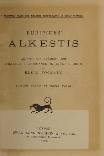Tapa de Euripides' Alkestis