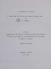 Tapa de Algorithms for the parallel search of game trees