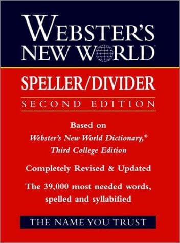 Tapa de Webster's New World speller/divider