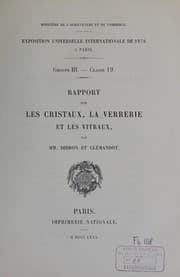 Tapa de Rapport sur les cristaux, la verrerie et les vitraux