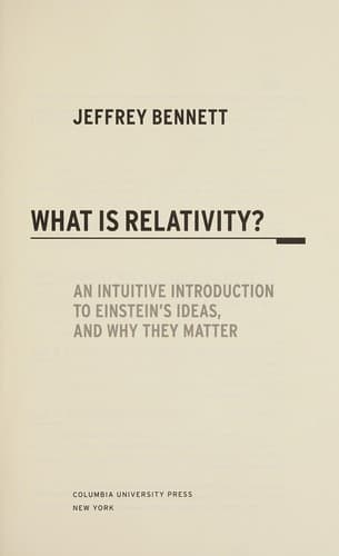 Tapa de What is relativity?