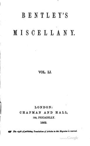 Tapa de Bentley's Miscellany. Volume LI