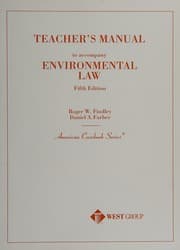 Tapa de Teacher's manual to accompany cases and materials on environmental law