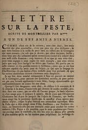 Tapa de Lettre sur la peste
