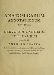 Tapa de Anatomicarum annotationum liber primus. De nervorum gangliis, et plexubus