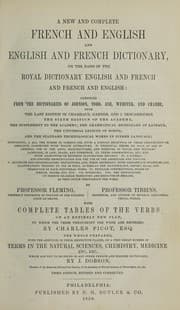 Tapa de A new complete French and English, and English and French dictionary