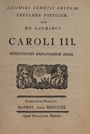 Tapa de Tentamen poeticum, sive de laudibus Caroli III. ... Hispaniarum regis