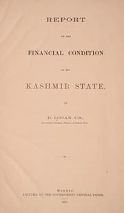 Tapa de Report on the financial condition of the Kashmir State