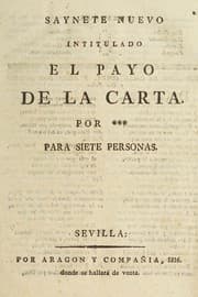 Tapa de Saynete nuevo intitulado El Payo de la carta