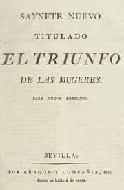 Tapa de Saynete nuevo titulado El triunfo de las mugeres