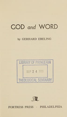Tapa de God and word