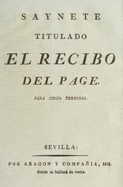 Tapa de Saynete titulado El recibo del page