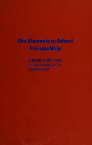 Tapa de The elementary school principalship