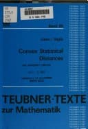 Tapa de Convex Statistical Distances