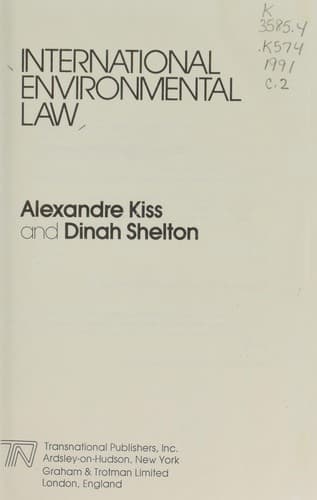 Tapa de International environmental law