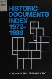 Tapa de Historic Documents Index, 1972-1989 (Historic Documents)