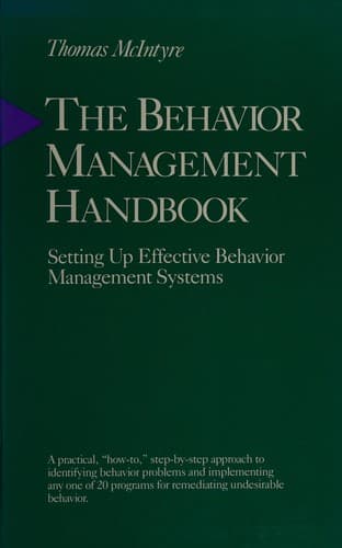 Tapa de The behavior management handbook