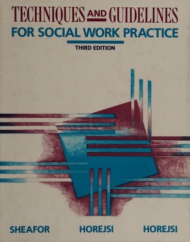 Tapa de Techniques and guidelines for social work practice