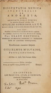 Tapa de Dissertatio medica inauguralis de anorexia ...