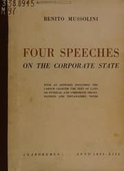 Tapa de Four speeches on the corporate state