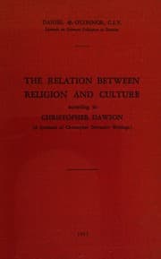 Tapa de The relation between religion and culture according to Christopher Dawson