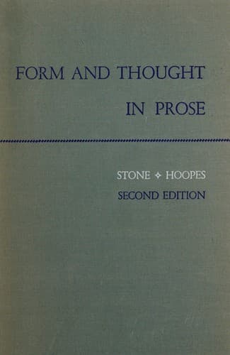 Tapa de Form and thought in prose.