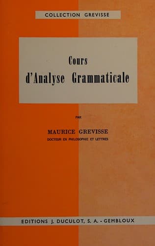 Tapa de Cours d'analyse grammaticale