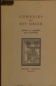 Tapa de Comédies du XVIo [i. e. seizième] siècle