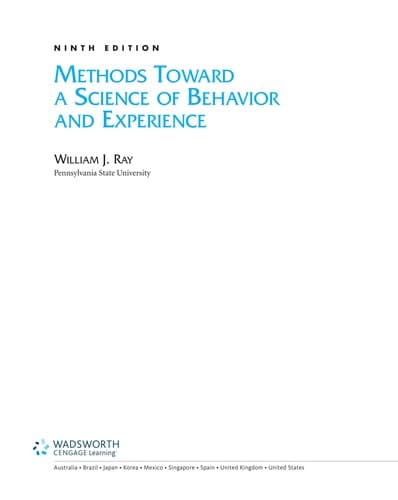 Tapa de Methods Toward a Science of Behavior and Experience