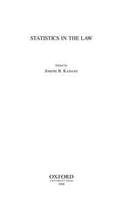 Tapa de Statistics in the law
